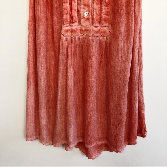 Free People Coral Henley Tunic Tank Top Size Small - Picture 4 of 13